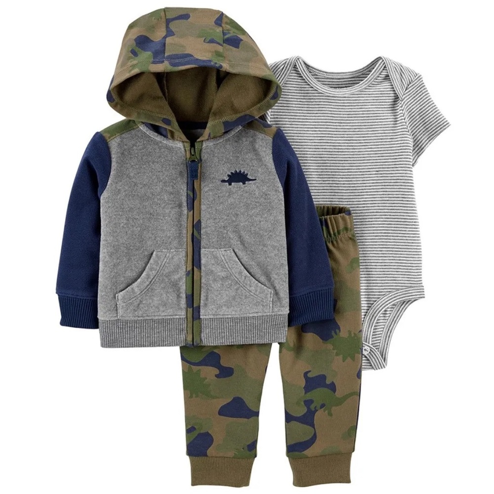 Carter’s Baby Boys 3-Piece Camo Hoodie Set - 12M